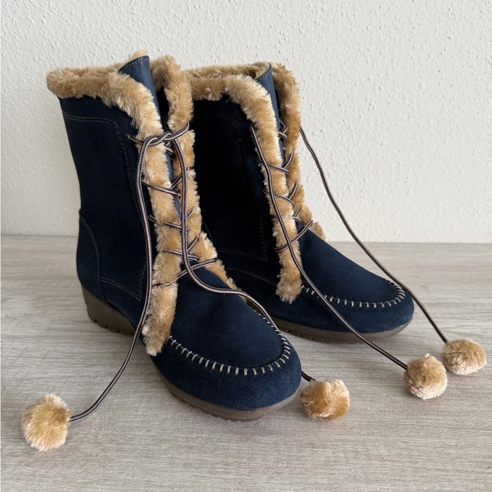 Sporto Women Black Melissa Lace Up Lined Faux Fur Winter Boots Size 8M NWOB NWT